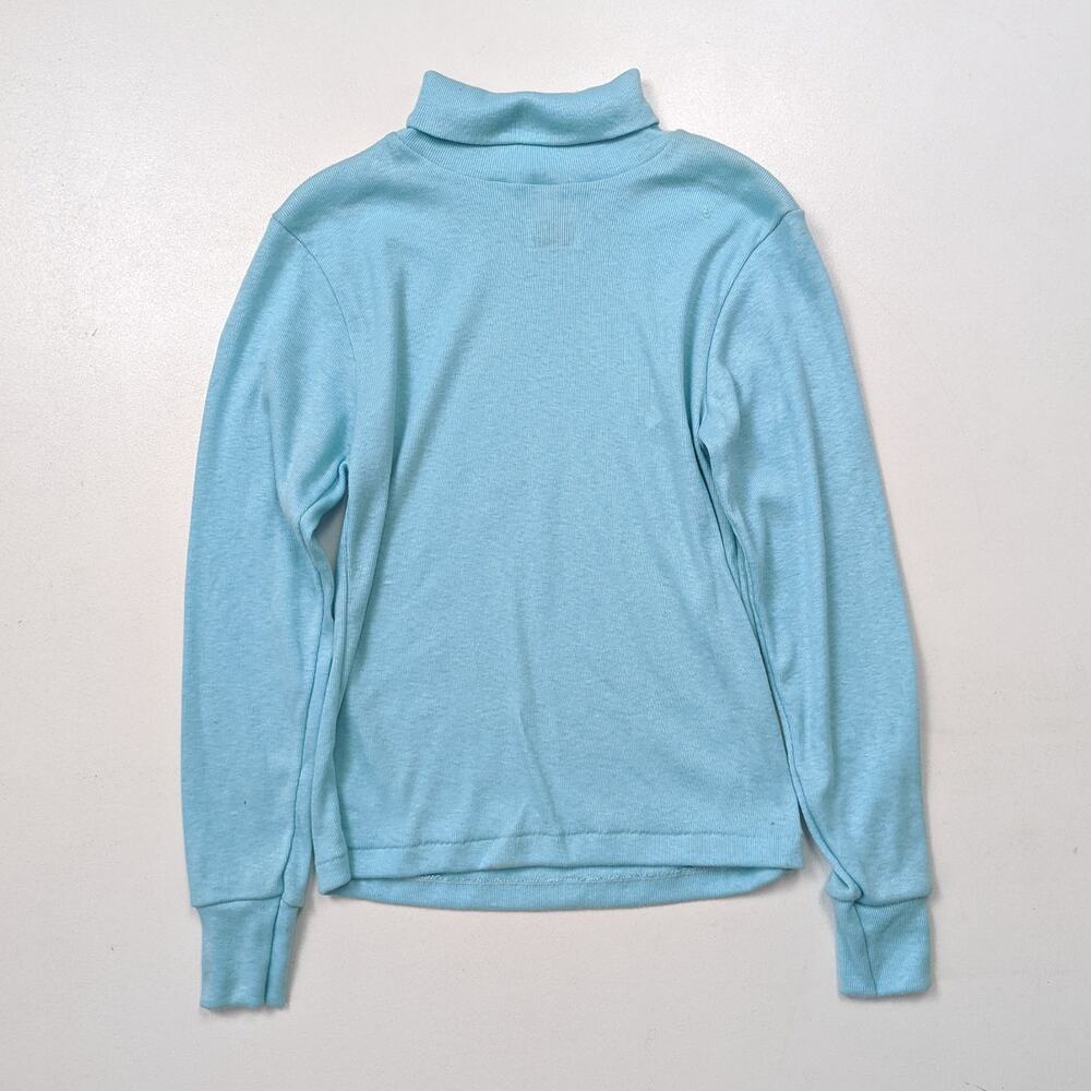 Vintage Dobie Turtleneck Shirt Unisex Kid Sz 5-6 Blue Long Sleeve Basic Layering